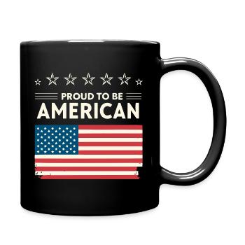 Fierté Américaine – Drapeau et Étoiles - Mug uni - noir - Droite