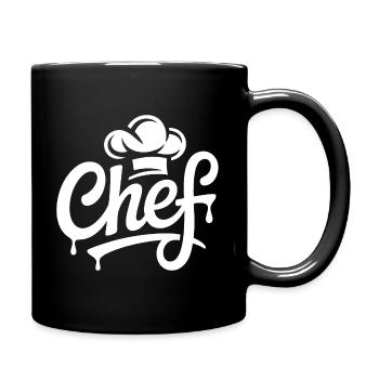 Chef logo lettering - Full Colour Mug - black - Right