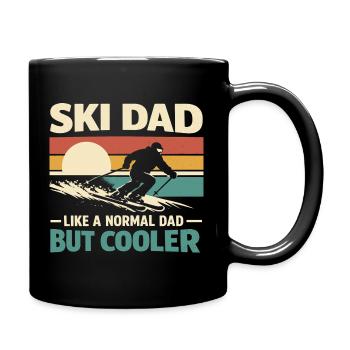 Lustiger Ski Dad Vintage Geschenk für Papa - Tasse einfarbig - Schwarz - Rechts