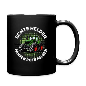 Les vrais héros conduisent des jantes rouges – vert tracteur - Mug uni - noir - Droite