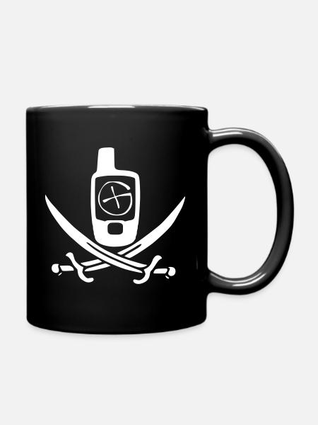 Géocaching Drapeau Pirate Blanc - Mug uni - noir