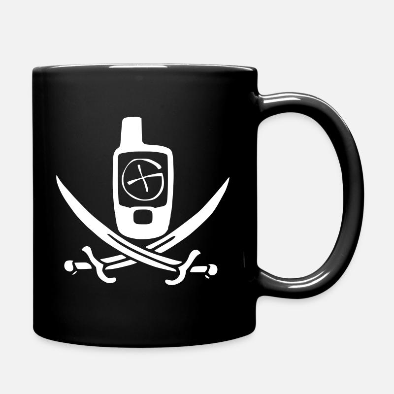 Geocaching Piratenflagge Weiß - Tasse einfarbig - Schwarz