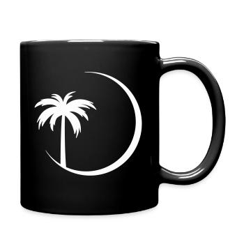 Palme im Kreis Silhouette - Tasse einfarbig - Schwarz - Rechts