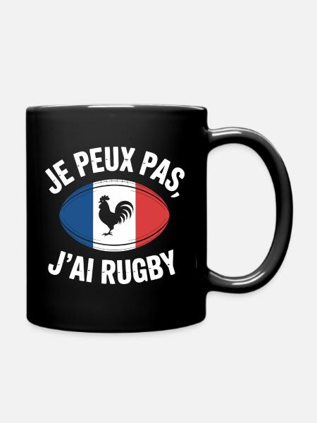 Je Peux Pas J'ai Rugby - Mug uni - noir