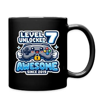 Level 7 Unlocked Awesome 2019 Geburtstag - Tasse einfarbig - Schwarz - Rechts
