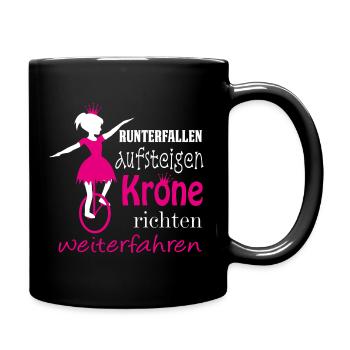 Unicycle | Unicycling Freestyle Girl Crown Straightening - Full Colour Mug - black - Right