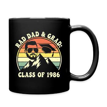 Rad Dad Grad Class of 1986 Retro - Tasse einfarbig - Schwarz - Rechts