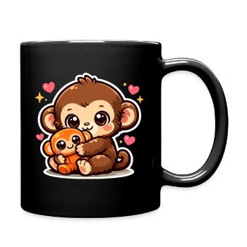 Frappe le Singe Japon - Mug uni - noir - Droite