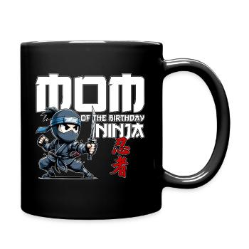 Mama des Geburtstags Ninja Geburtstag Lustig - Tasse einfarbig - Schwarz - Rechts