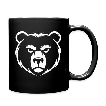 Dessin artistique minimaliste de la tête d’ours - Mug uni - noir - Droite