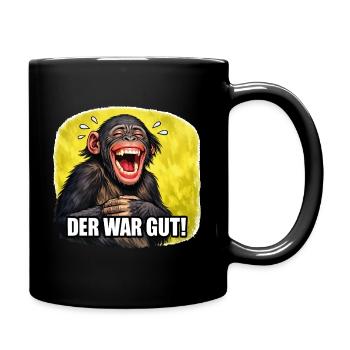 Lachender Affe - Der war gut! - Tasse einfarbig - Schwarz - Rechts