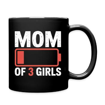 Logo de la batterie de la mère de trois filles - Mug uni - noir - Droite