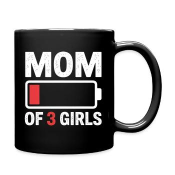 Mom of 3 Girls Battery Life - Full Colour Mug - black - Right