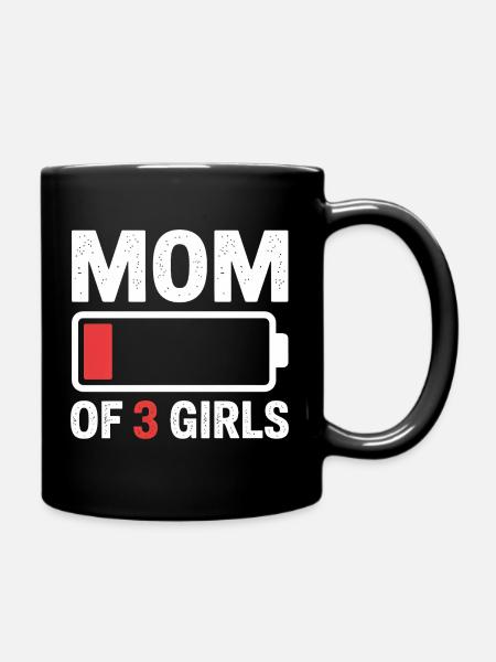 Maman de 3 filles Battery Duration - Mug uni - noir