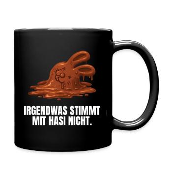 Something's wrong with bunny Easter - Full Colour Mug - black - Right