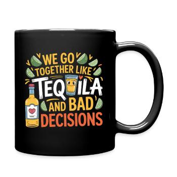 Tequila & Mauvaises décisions Cadeau d’amis drôles - Mug uni - noir - Droite