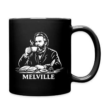 Herman Melville boit un café - Mug uni - noir - Droite