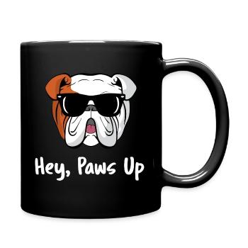 Hey Paws Up English Bulldog Cool Dog Sunglasses - Full Colour Mug - black - Right
