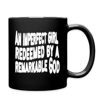 AN IMPERFECT GIRL REDEEMED BY A REMARKABLE GOD - Full Colour Mug - black - Right