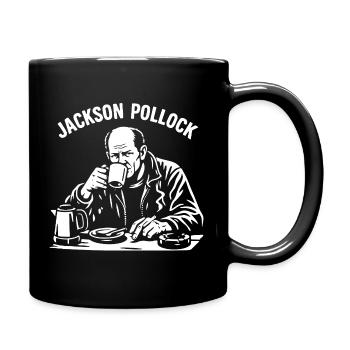 Jakson Pollock Inspired Coffee Portrait Tee - Full Colour Mug - black - Right