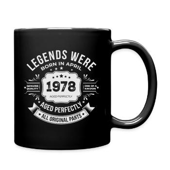 Geburtstagsgeschenk April 1978 - Tasse einfarbig - Schwarz - Rechts