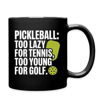 Joueur de pickleball trop paresseux pour le tennis pickleball - Mug uni - noir - Droite