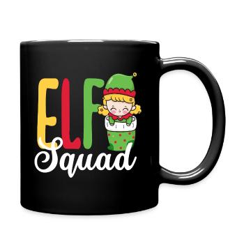 Elf Squad Cute Elf Girl Christmas - Full Colour Mug - black - Right