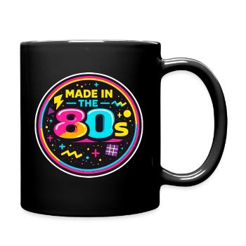 80s Neon Nostalgia Sticker - Full Colour Mug - black - Right