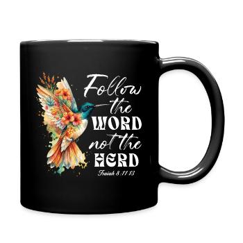 Follow The Word Not The Herd Hummingbird - Full Colour Mug - black - Right