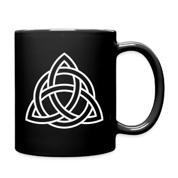 Celtic Knot Triquetra Line Art - Full Colour Mug - black - Right