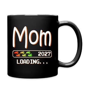 Expectant mom & mother, offspring mom loading 2027 - Full Colour Mug - black - Right