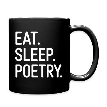 Eat Sleep Poésie Typographie Tee - Mug uni - noir - Droite