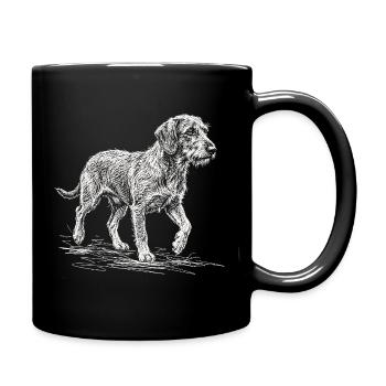 Dackel Sketch – Minimalistisches Hund Design - Tasse einfarbig - Schwarz - Rechts