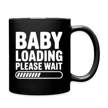 Baby lädt Bitte warten Sie - Tasse einfarbig - Schwarz - Rechts