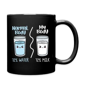 No Normal Body: Water vs Milk - Full Colour Mug - black - Right