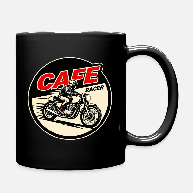 Cafe Racer Vintage Logo Circle - Tasse einfarbig - Schwarz