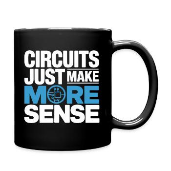 Circuits make technology more meaningful - Full Colour Mug - black - Right