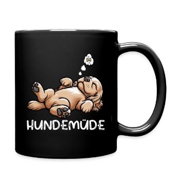 Hundemüde Cocker Spaniel Cockerhund Cockerbesitzer - Tasse einfarbig - Schwarz - Rechts
