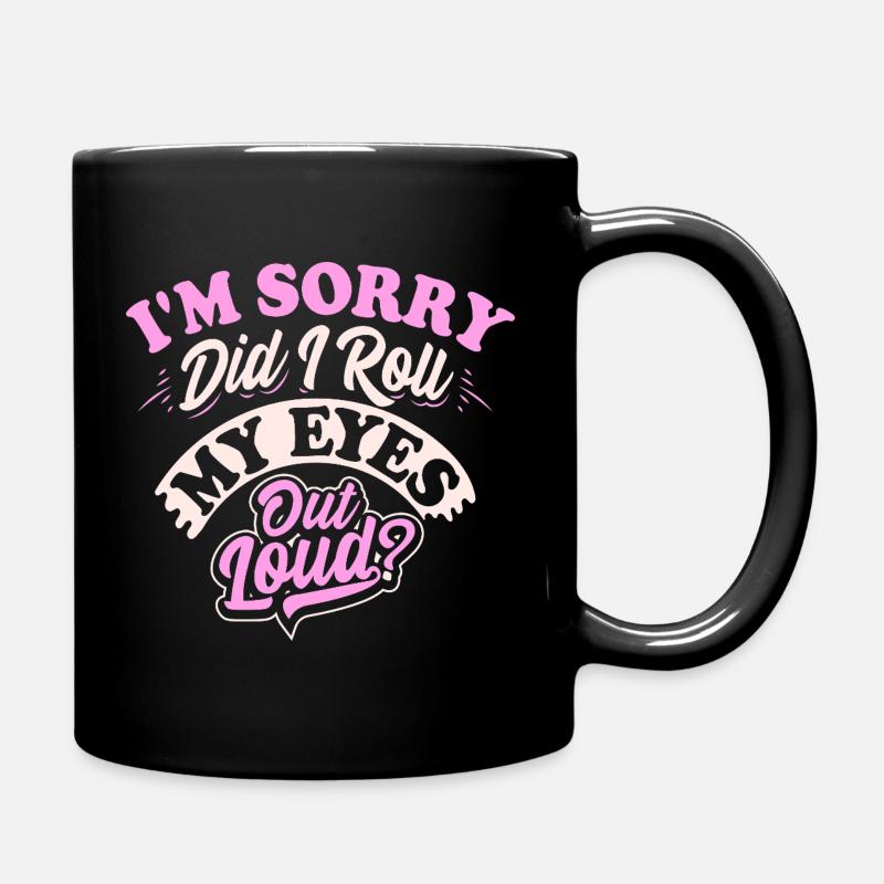 Eye Roll Vintage Quote Tee - Full Colour Mug - black
