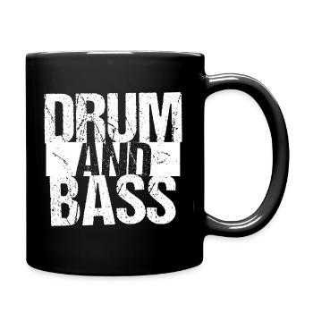 Drum and Bass Typography logo music - Full Colour Mug - black - Right