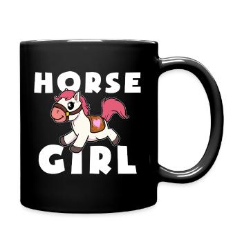 Fille Cheval Poney Mignonne - Mug uni - noir - Droite