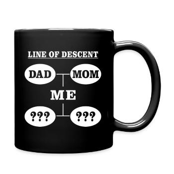 Line of Descent Mom Dad Me Shirt - Full Colour Mug - black - Right