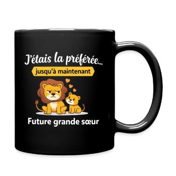 Annonce grossesse humour future grande sœur - Mug uni - noir - Droite