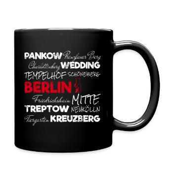 Berlin Retro Stadt und Bär Vintage Urlaub Souvenir - Tasse einfarbig - Schwarz - Rechts