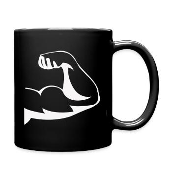 Kraftvoller Bizeps Silhouette - Tasse einfarbig - Schwarz - Rechts