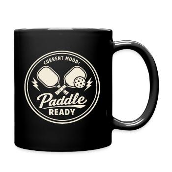 Ready to Play | Pickleball Paddle Humor - Full Colour Mug - black - Right