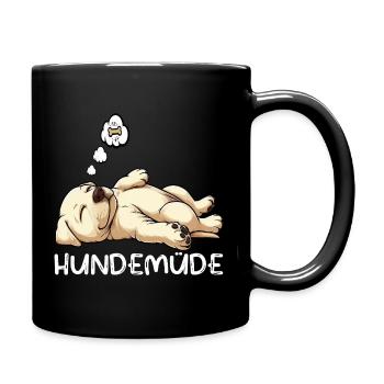 Hundemüde Labrador Labradorbesitzer Labradorhalter - Tasse einfarbig - Schwarz - Rechts