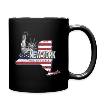 New York in United States USA Souvenir - Full Colour Mug - black - Right