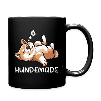 Hundemüde Akita Akitabesitzer Akitas Akitahalter - Tasse einfarbig - Schwarz - Rechts