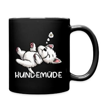 Hundemüde West highland terrier Westie Westies - Tasse einfarbig - Schwarz - Rechts